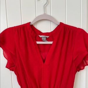 H&M red ruffle dress